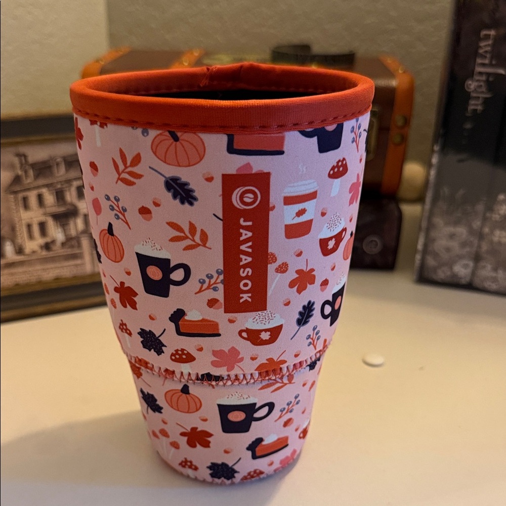 Javasok Cup Sleeve - Orange and Pink